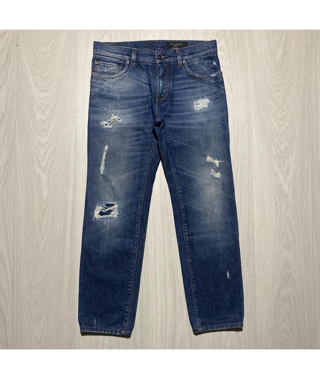 DOLCE&GABBANA Синие хлопко-эластановые джинсы скинни, фото 9
