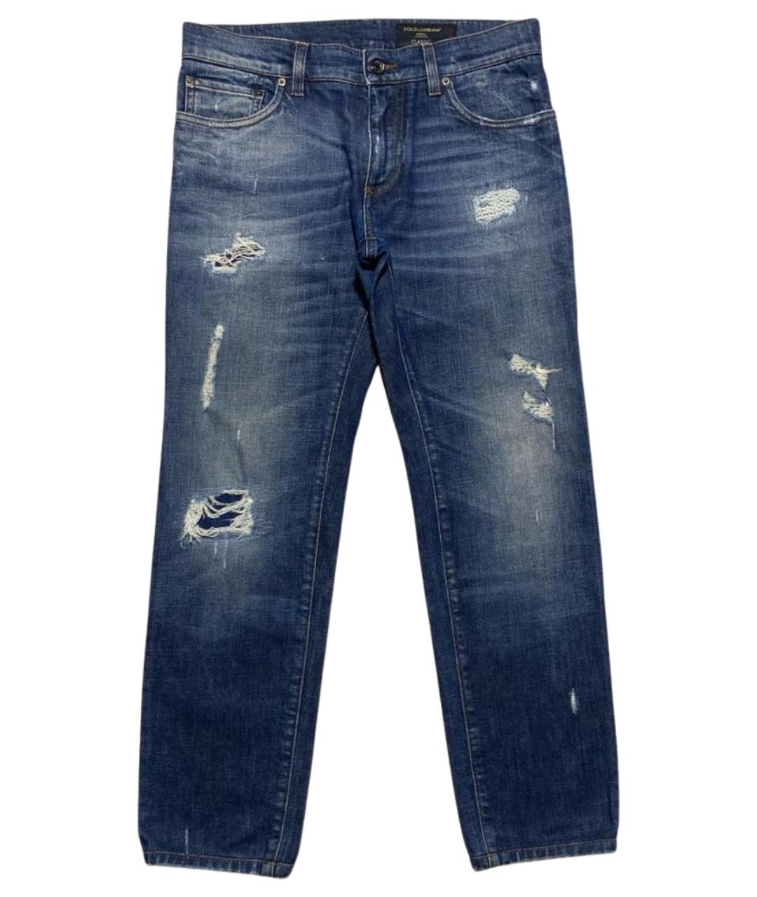 DOLCE&GABBANA Синие хлопко-эластановые джинсы скинни, фото 1