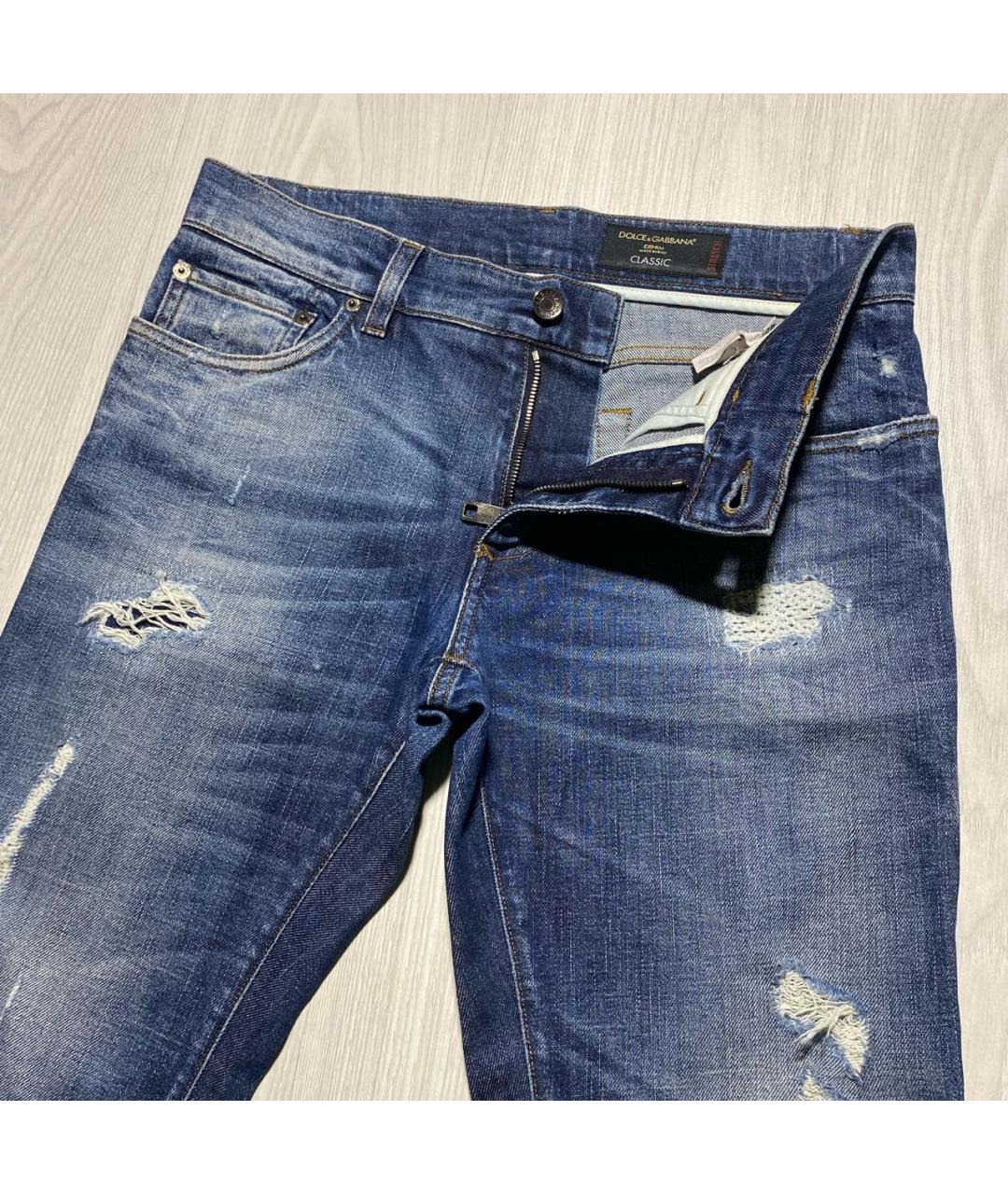 DOLCE&GABBANA Синие хлопко-эластановые джинсы скинни, фото 7