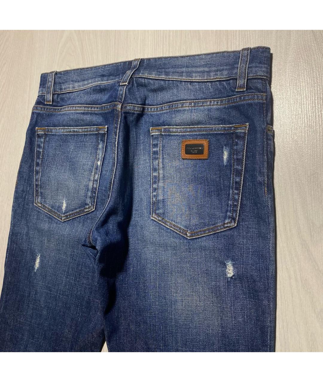 DOLCE&GABBANA Синие хлопко-эластановые джинсы скинни, фото 6