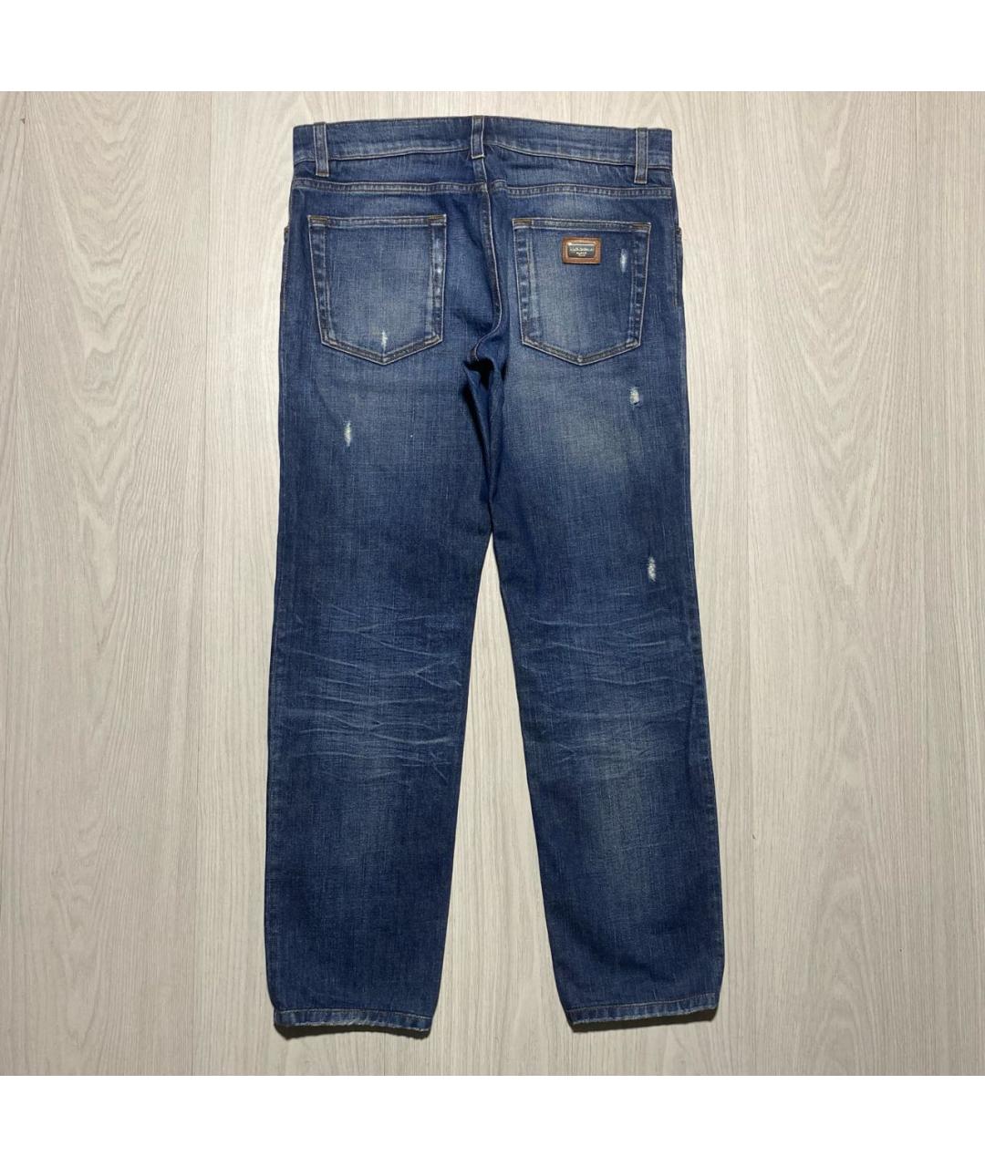 DOLCE&GABBANA Синие хлопко-эластановые джинсы скинни, фото 4