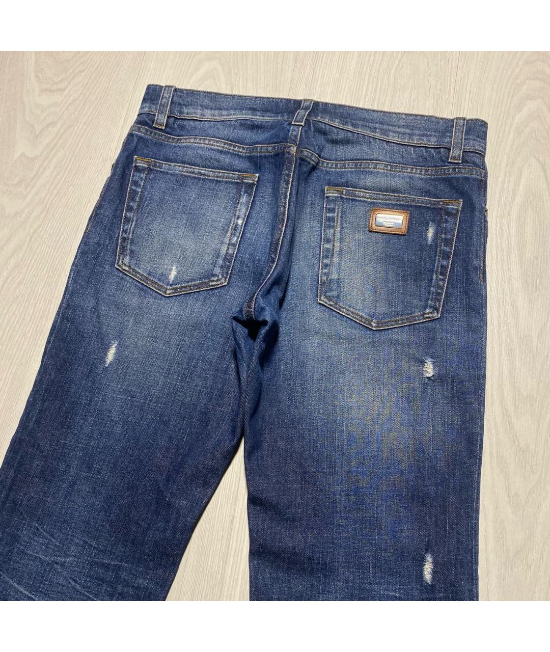 DOLCE&GABBANA Синие хлопко-эластановые джинсы скинни, фото 5