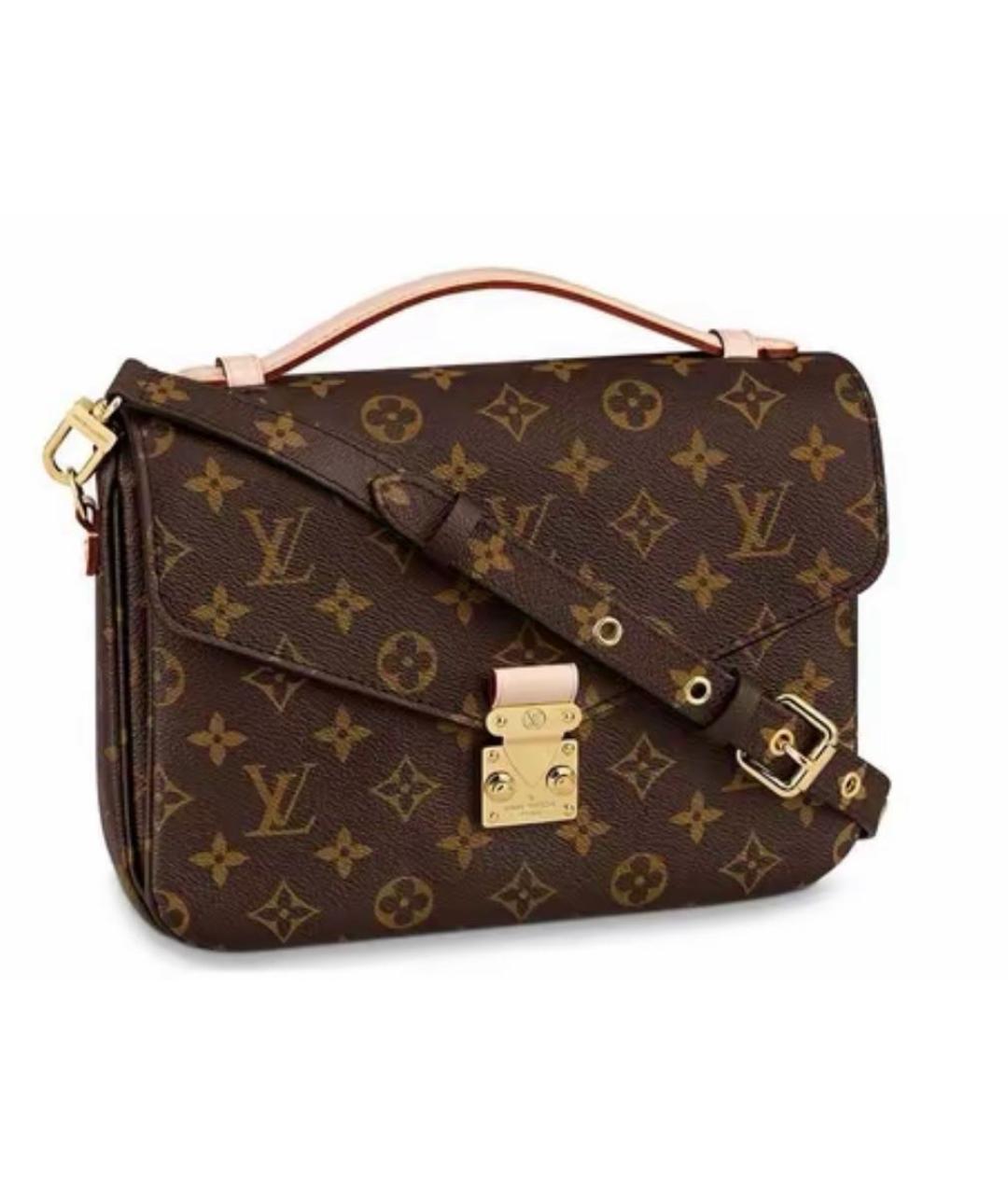 LOUIS VUITTON Коричневая кожаная сумка через плечо, фото 3