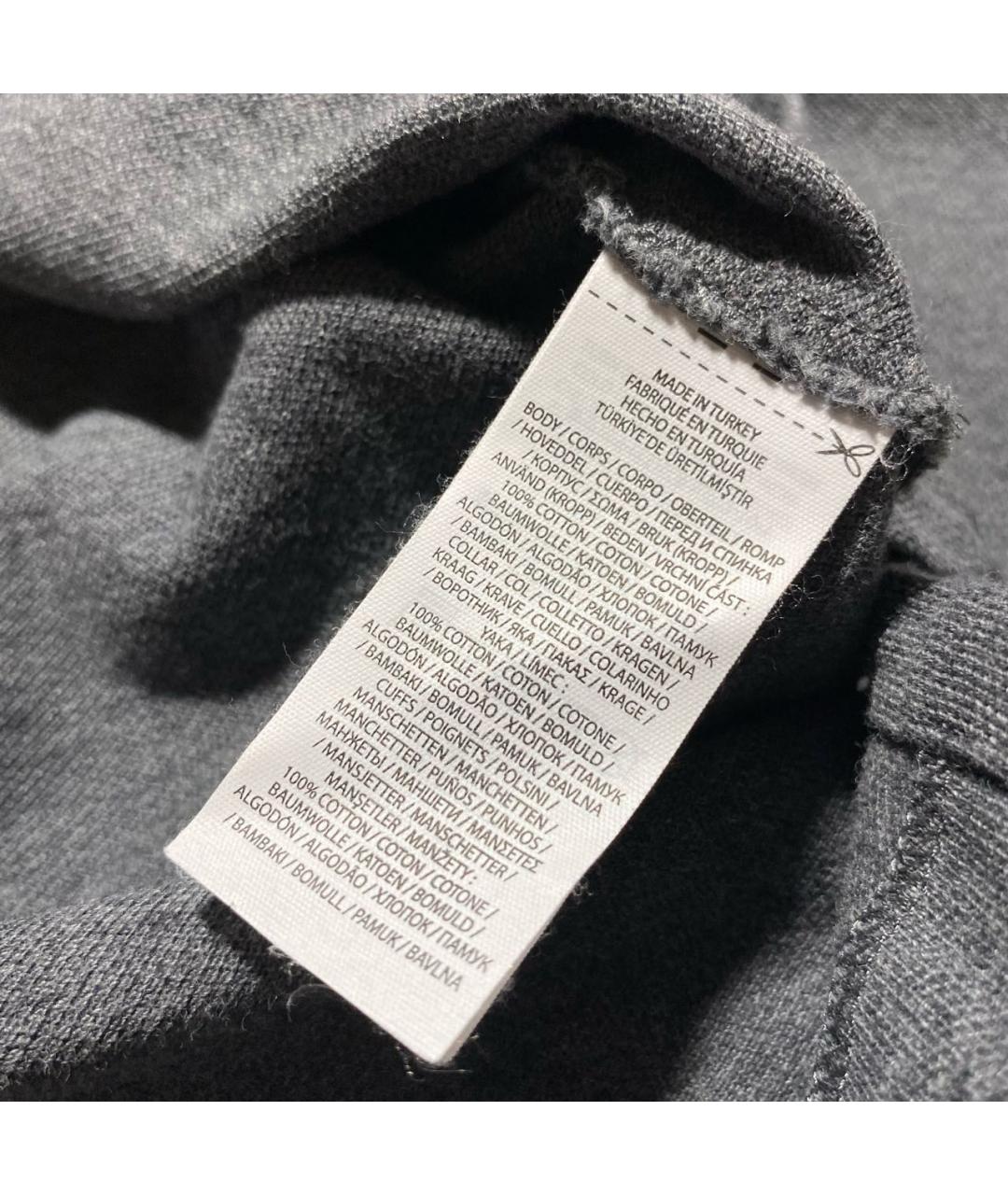 POLO RALPH LAUREN Антрацитовое хлопковое поло с длинным рукавом, фото 7