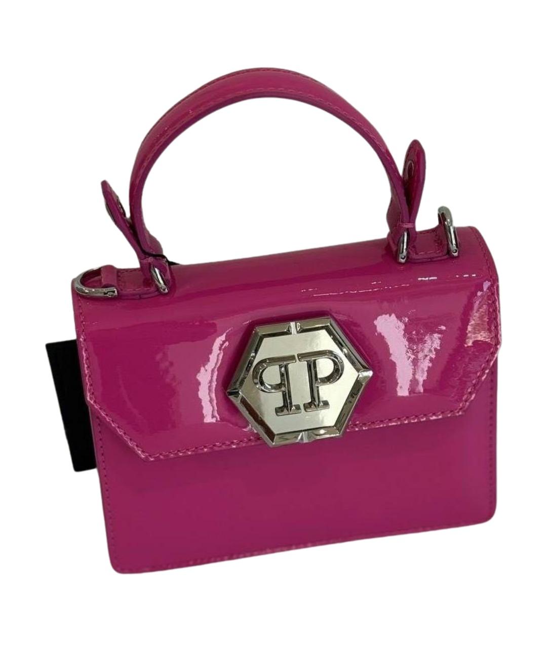PHILIPP PLEIN Розовая сумка через плечо из лакированной кожи, фото 1