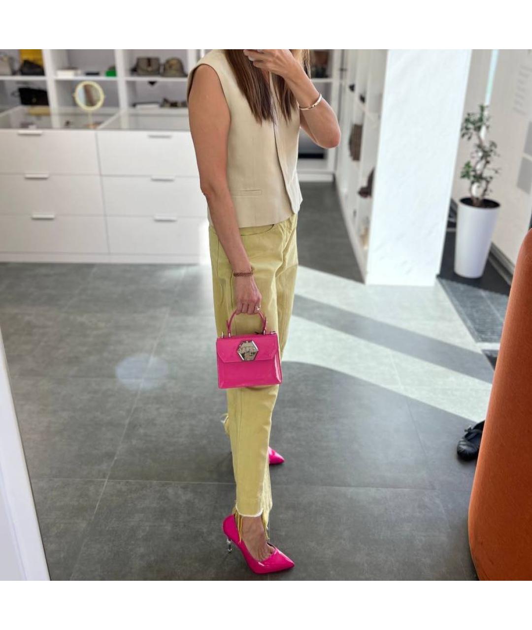 PHILIPP PLEIN Розовая сумка через плечо из лакированной кожи, фото 4