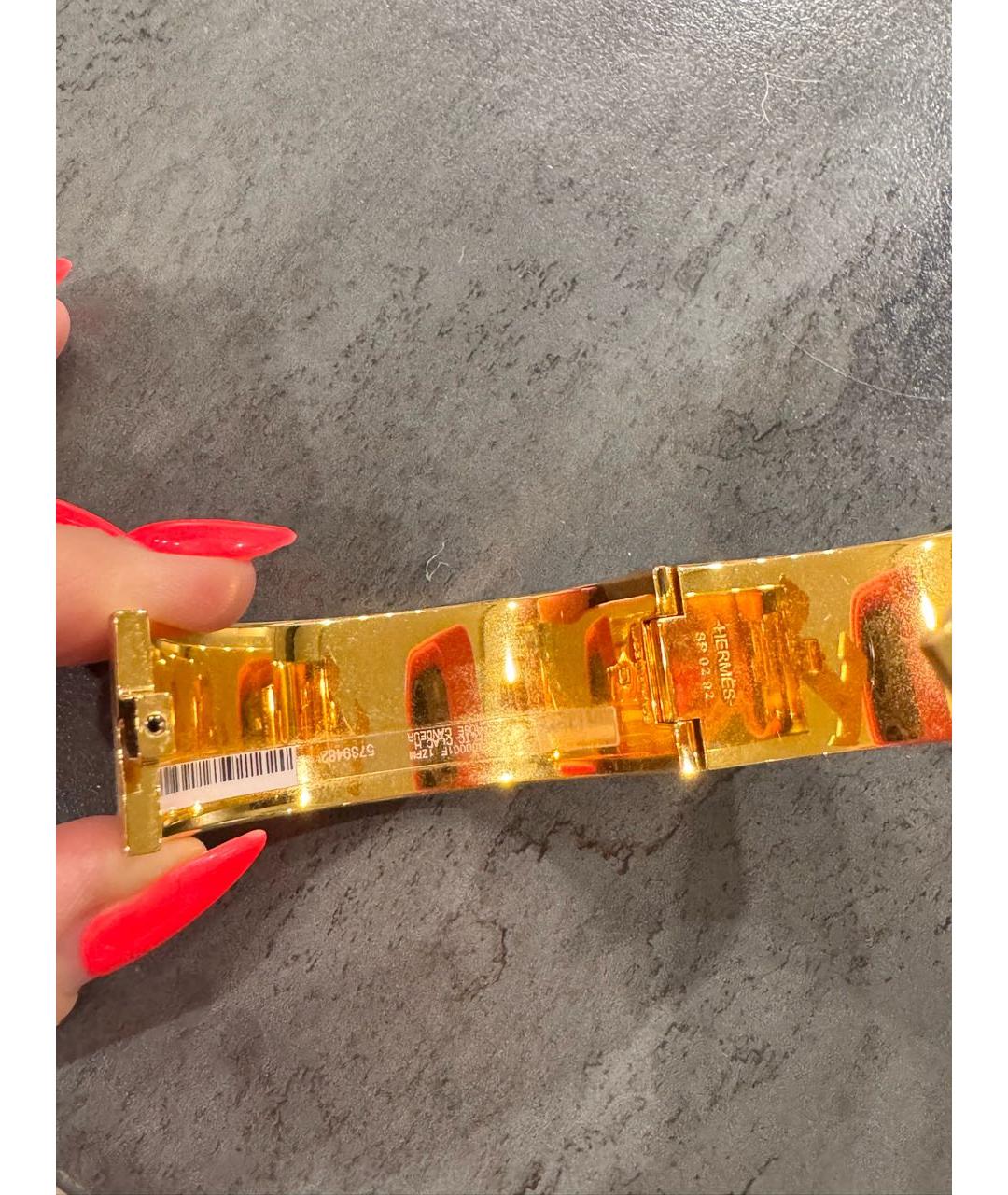 HERMES Розовый металлический браслет, фото 7