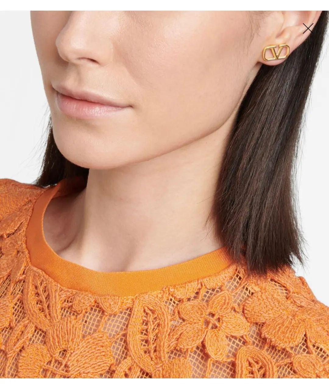 VALENTINO Золотые латунные серьги, фото 2