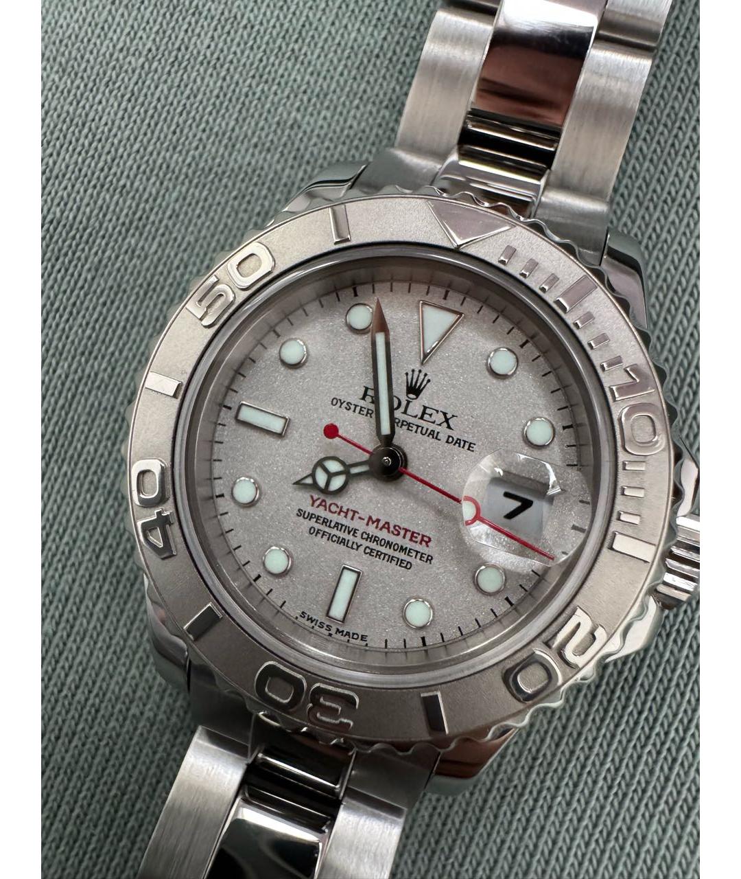 ROLEX Серые платиновые часы, фото 4