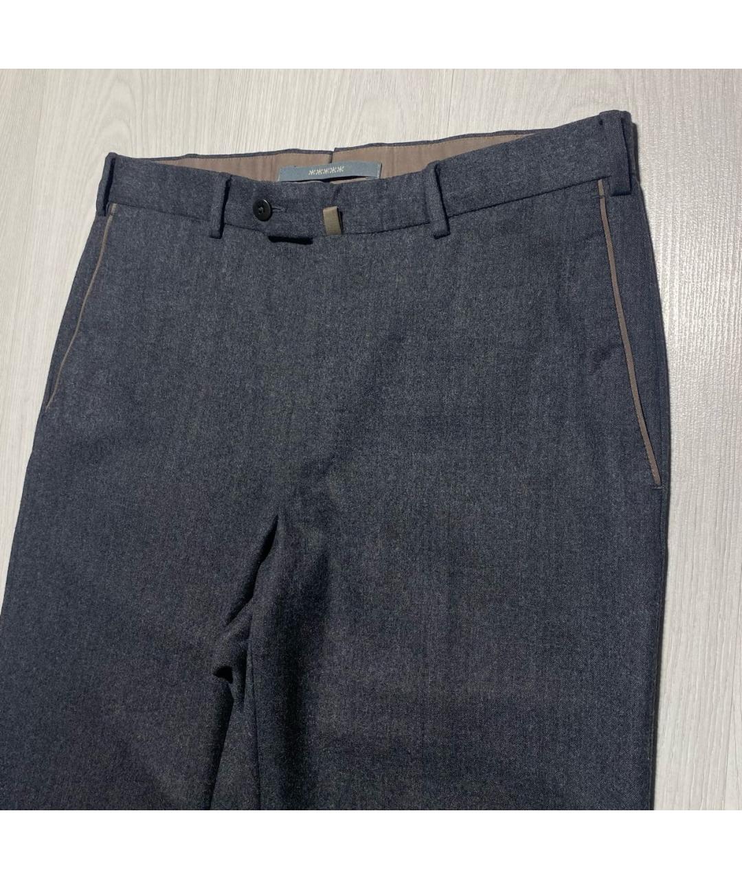 ERMENEGILDO ZEGNA XXX Антрацитовые шерстяные повседневные брюки, фото 3