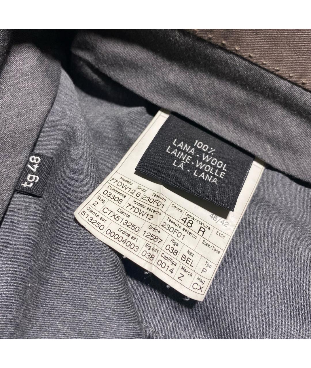 ERMENEGILDO ZEGNA XXX Антрацитовые шерстяные повседневные брюки, фото 8