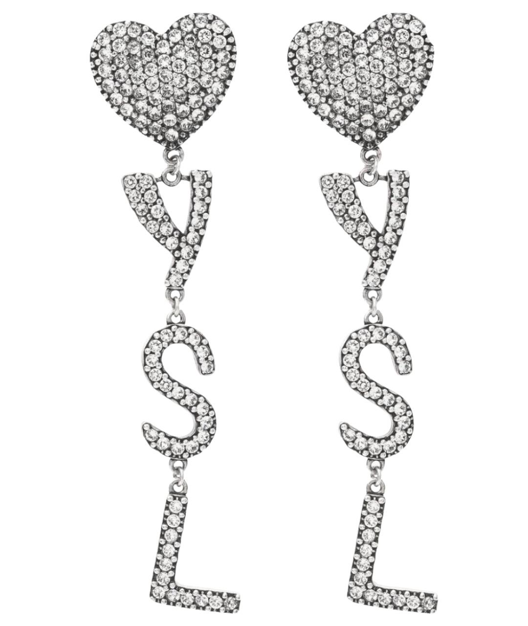 SAINT LAURENT Серебряные металлические серьги, фото 1