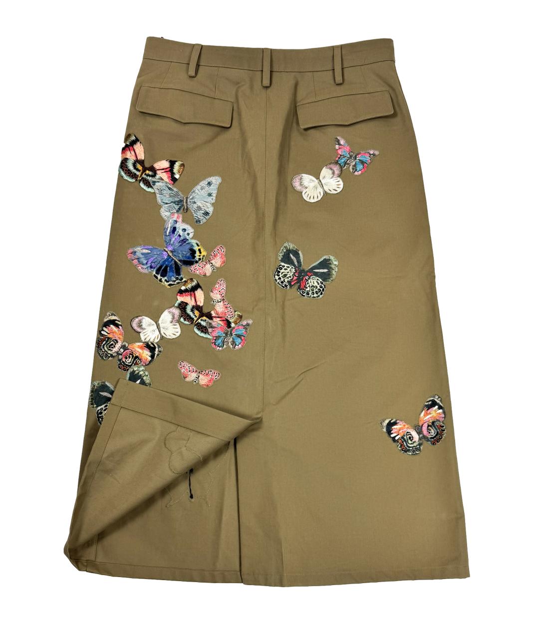 VALENTINO Бежевая хлопковая юбка миди, фото 3