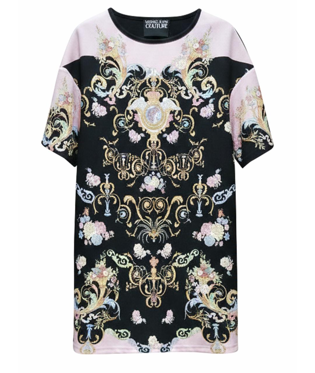 VERSACE JEANS COUTURE Мульти шерстяное повседневное платье, фото 1