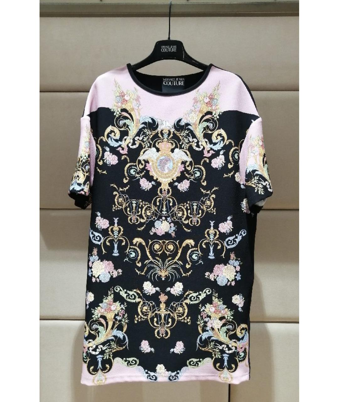 VERSACE JEANS COUTURE Мульти шерстяное повседневное платье, фото 3