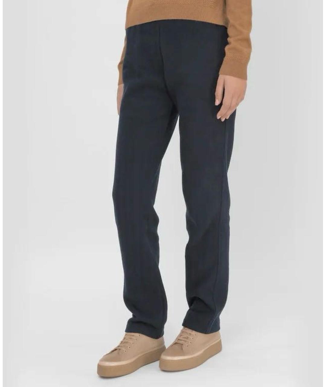 LORO PIANA Темно-синие хлопковые брюки узкие, фото 3