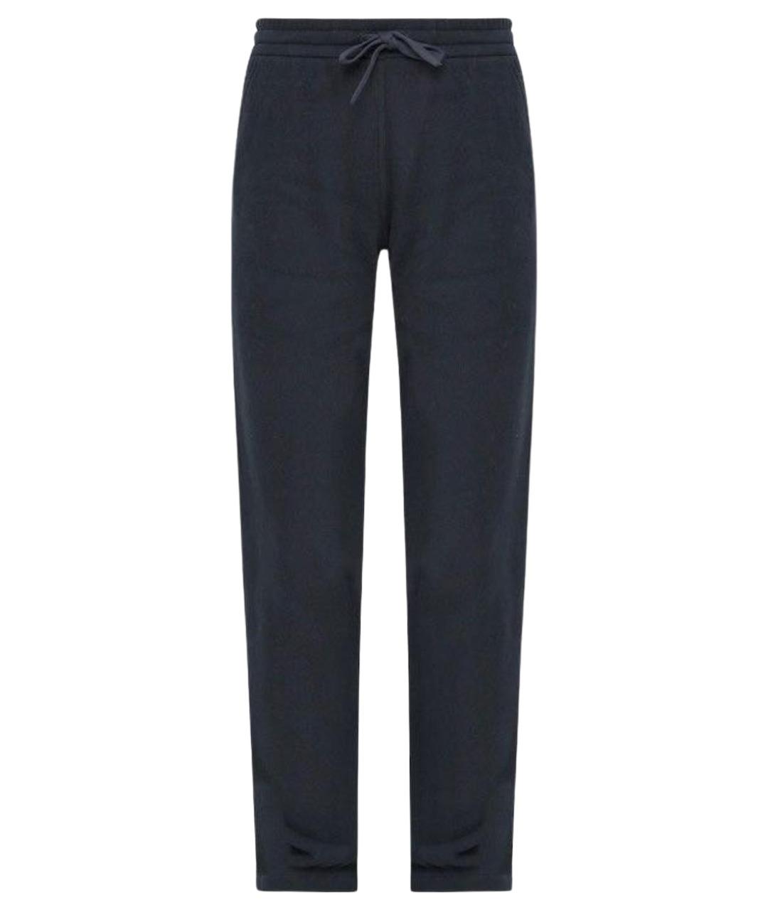 LORO PIANA Темно-синие хлопковые брюки узкие, фото 1