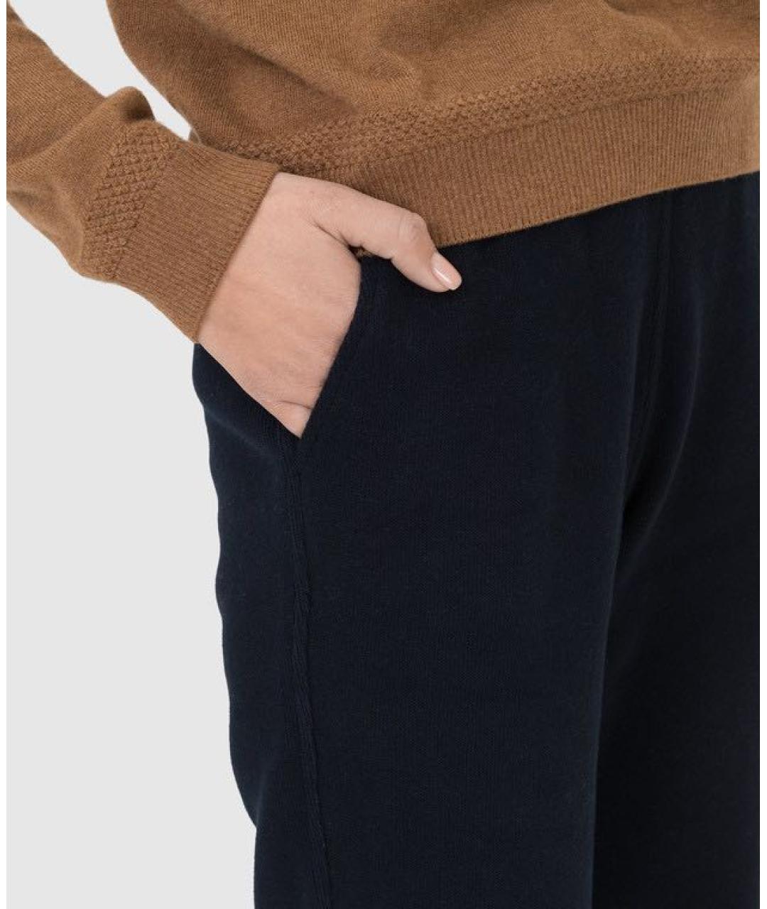 LORO PIANA Темно-синие хлопковые брюки узкие, фото 4