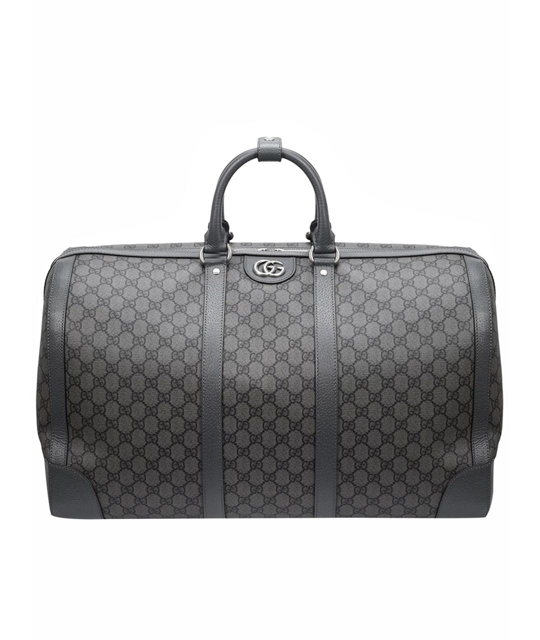 GUCCI Черная кожаная дорожная/спортивная сумка, фото 1