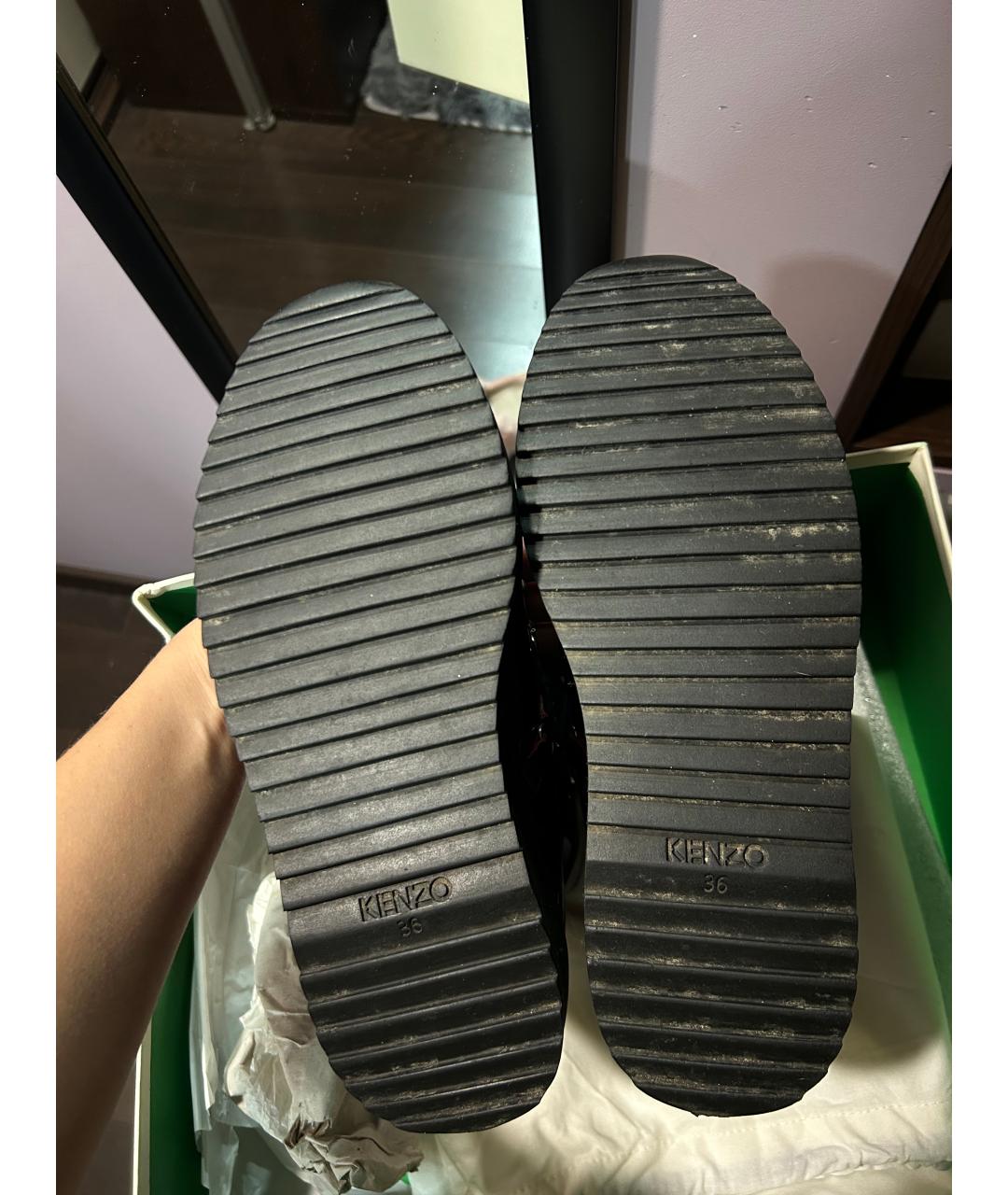 KENZO Бордовые ботинки из лакированной кожи, фото 7