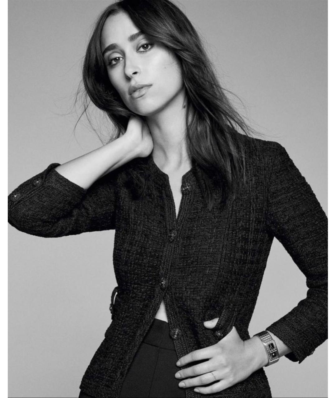 CHANEL Черный твидовый жакет/пиджак, фото 3