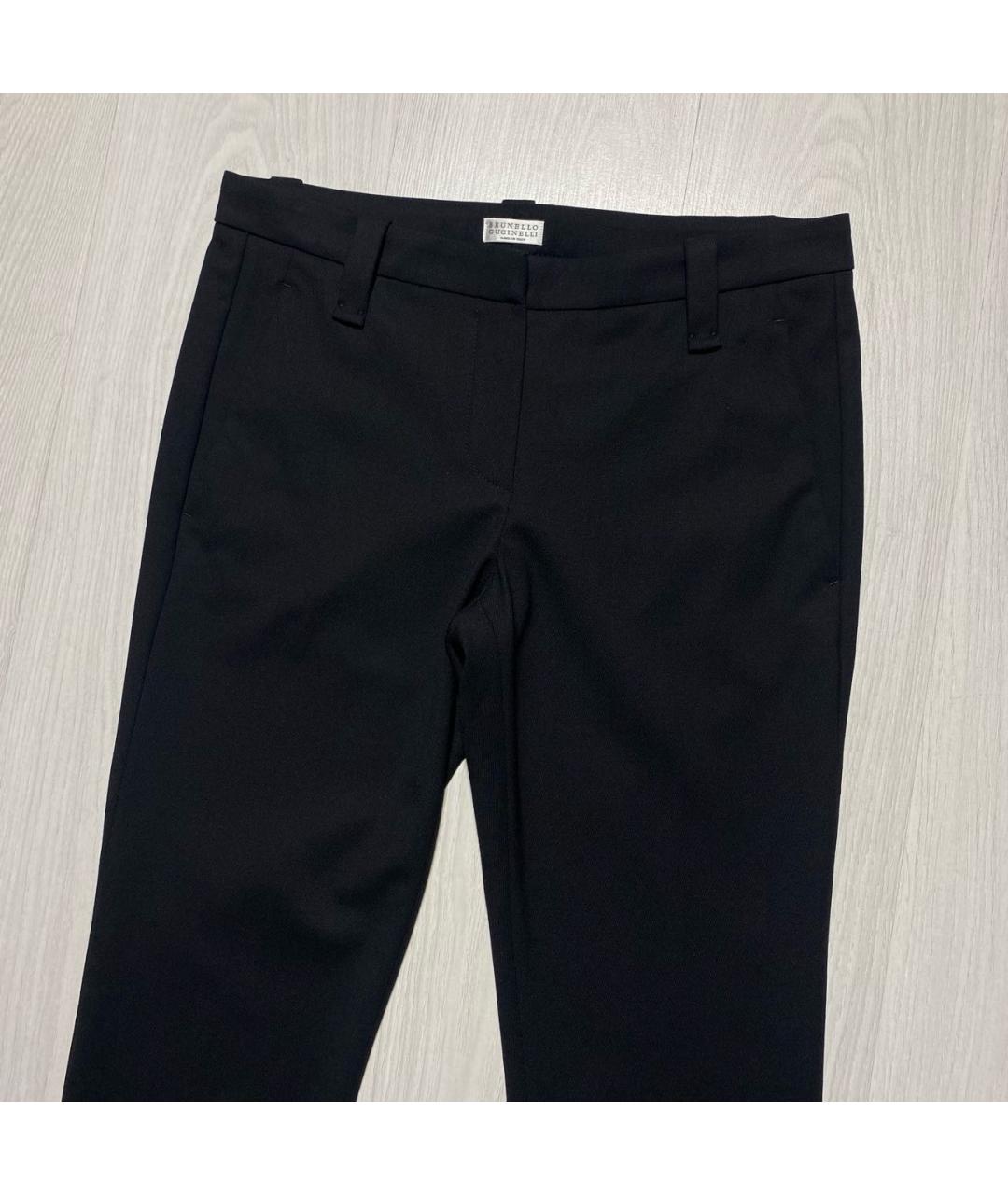 BRUNELLO CUCINELLI Черные шерстяные брюки узкие, фото 2