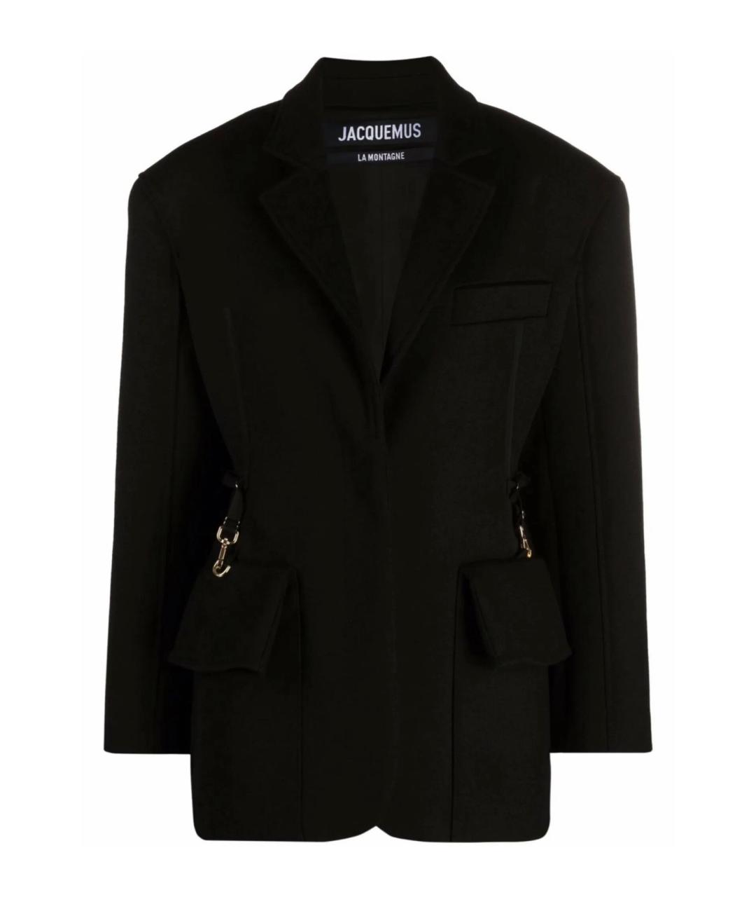 JACQUEMUS Черный шерстяной жакет/пиджак, фото 4