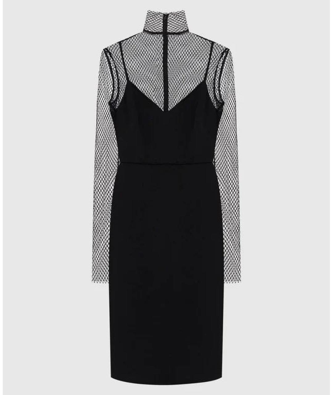 VALENTINO Черное шерстяное коктейльное платье, фото 5