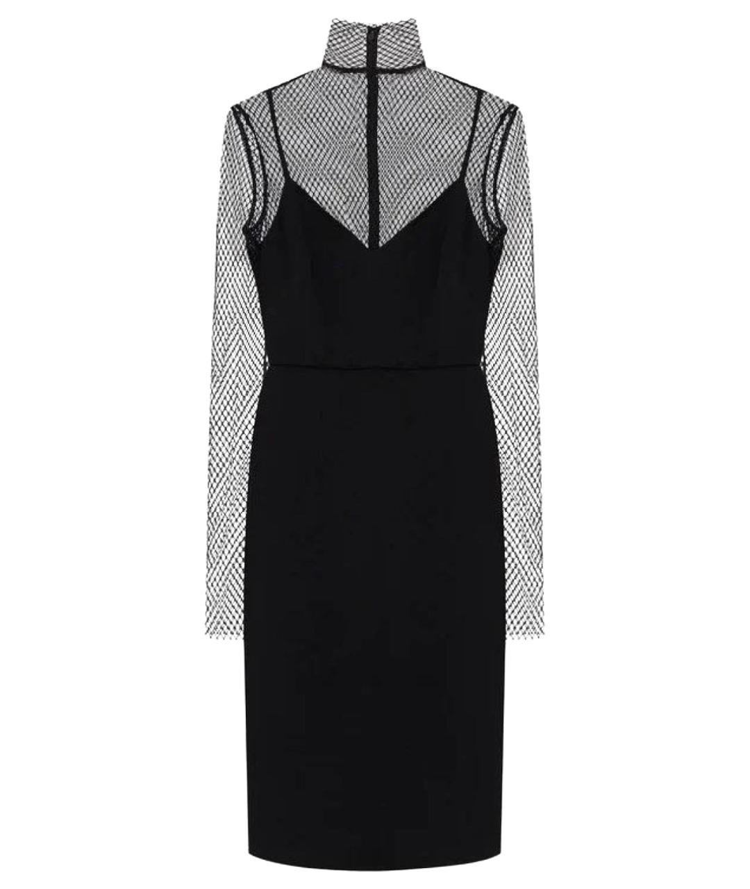 VALENTINO Черное шерстяное коктейльное платье, фото 1