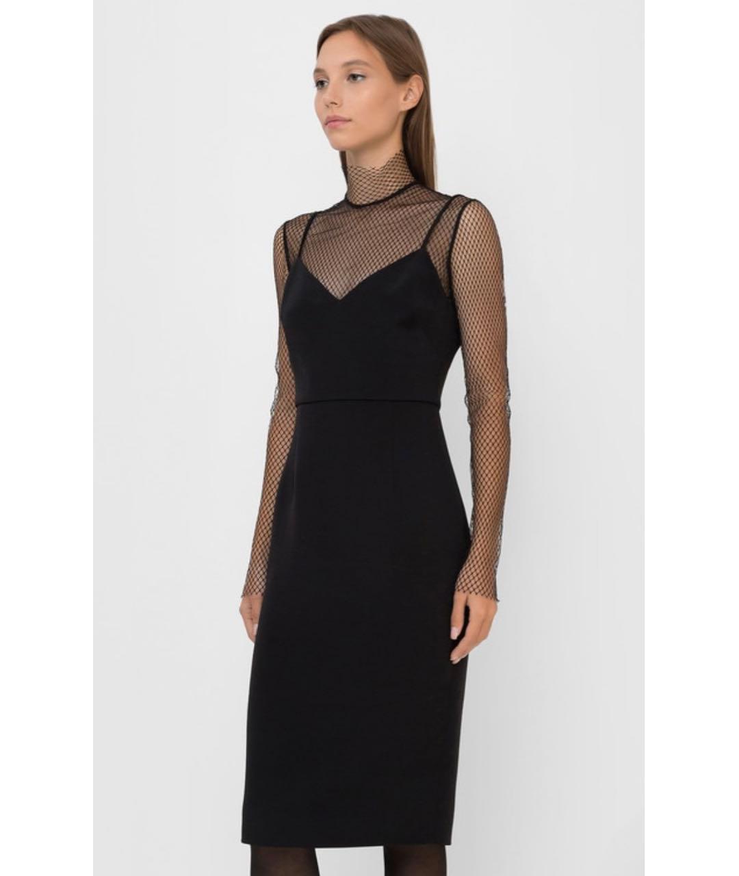 VALENTINO Черное шерстяное коктейльное платье, фото 3