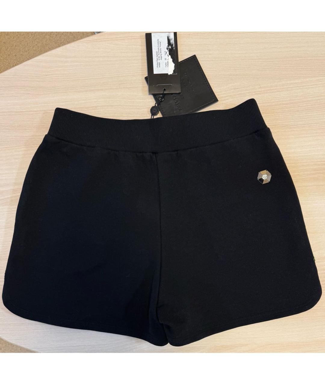 PHILIPP PLEIN Черные хлопковые шорты, фото 2