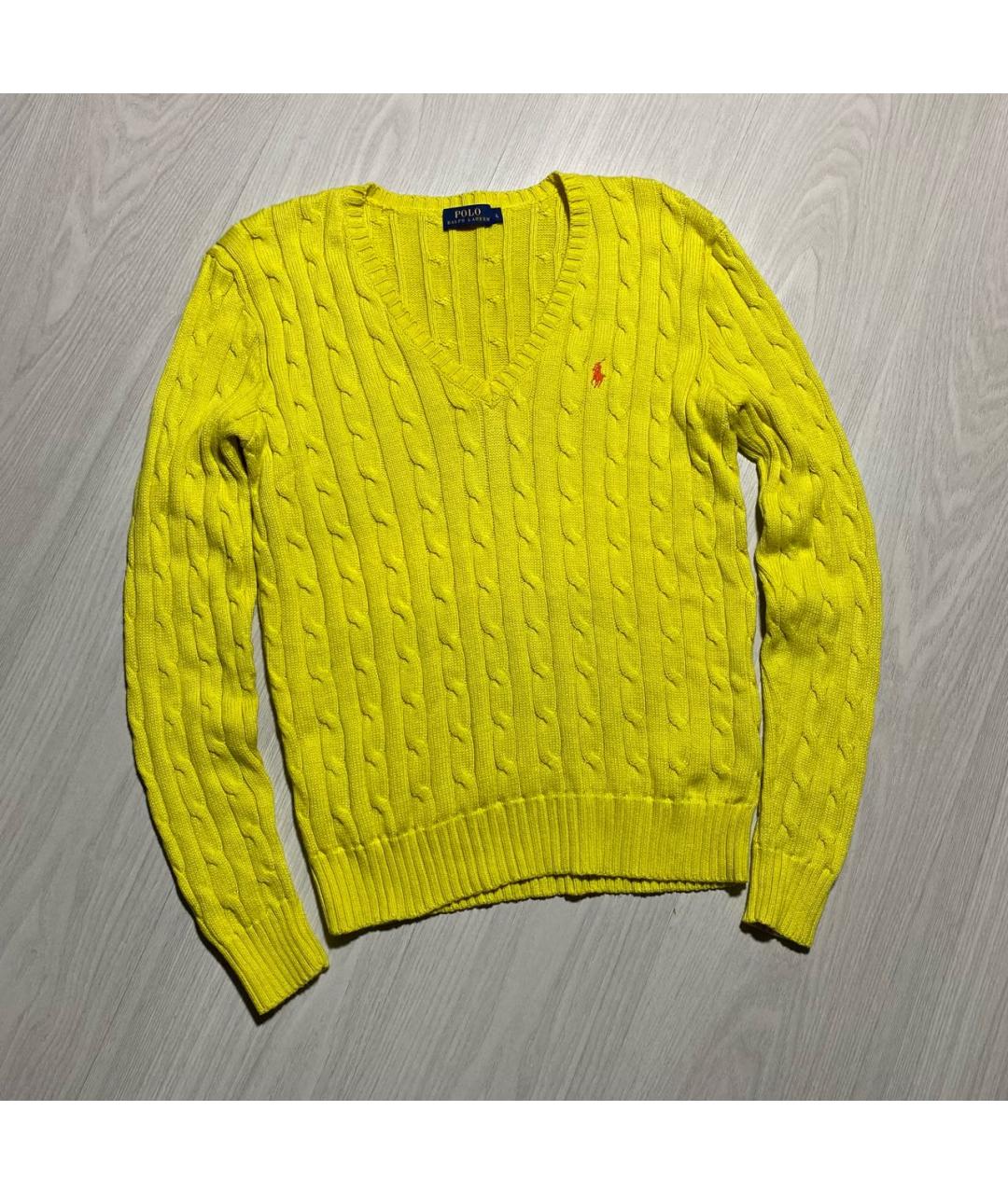 POLO RALPH LAUREN Желтый хлопковый джемпер / свитер, фото 5