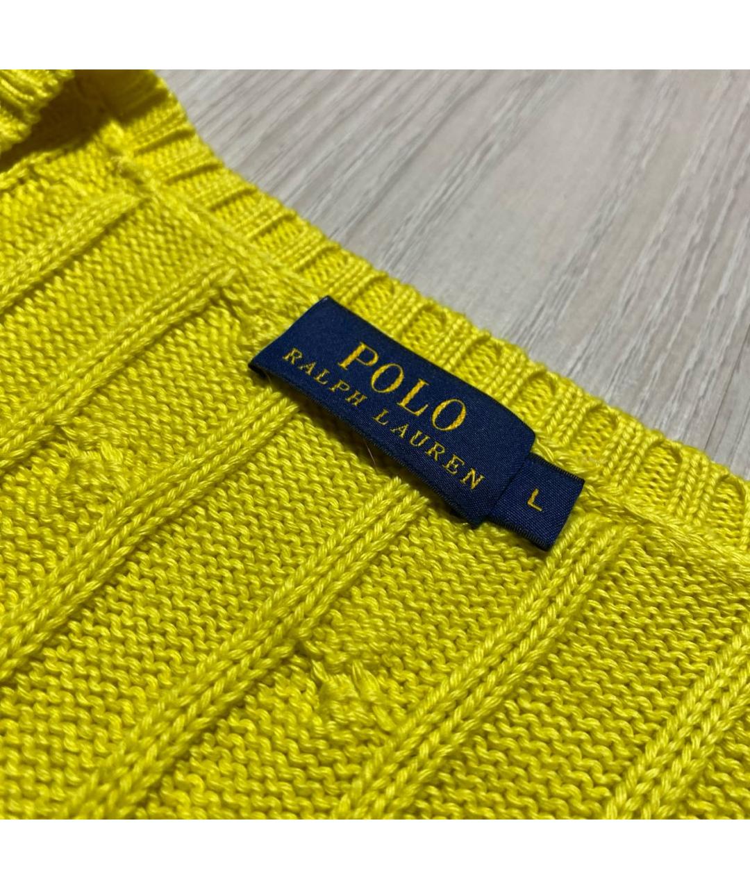 POLO RALPH LAUREN Желтый хлопковый джемпер / свитер, фото 4