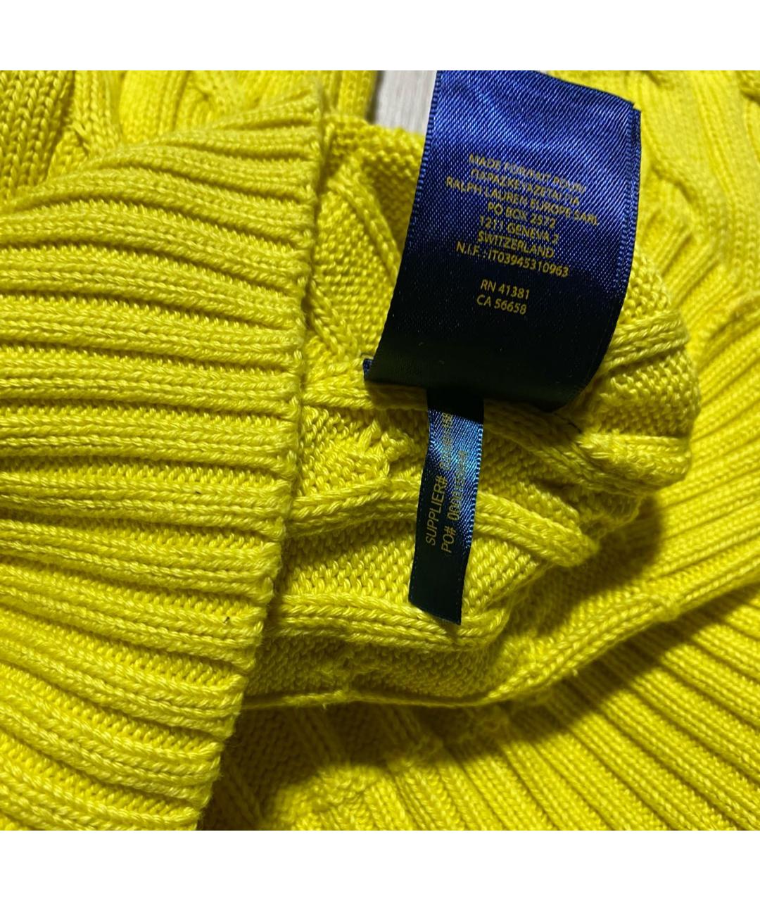 POLO RALPH LAUREN Желтый хлопковый джемпер / свитер, фото 8