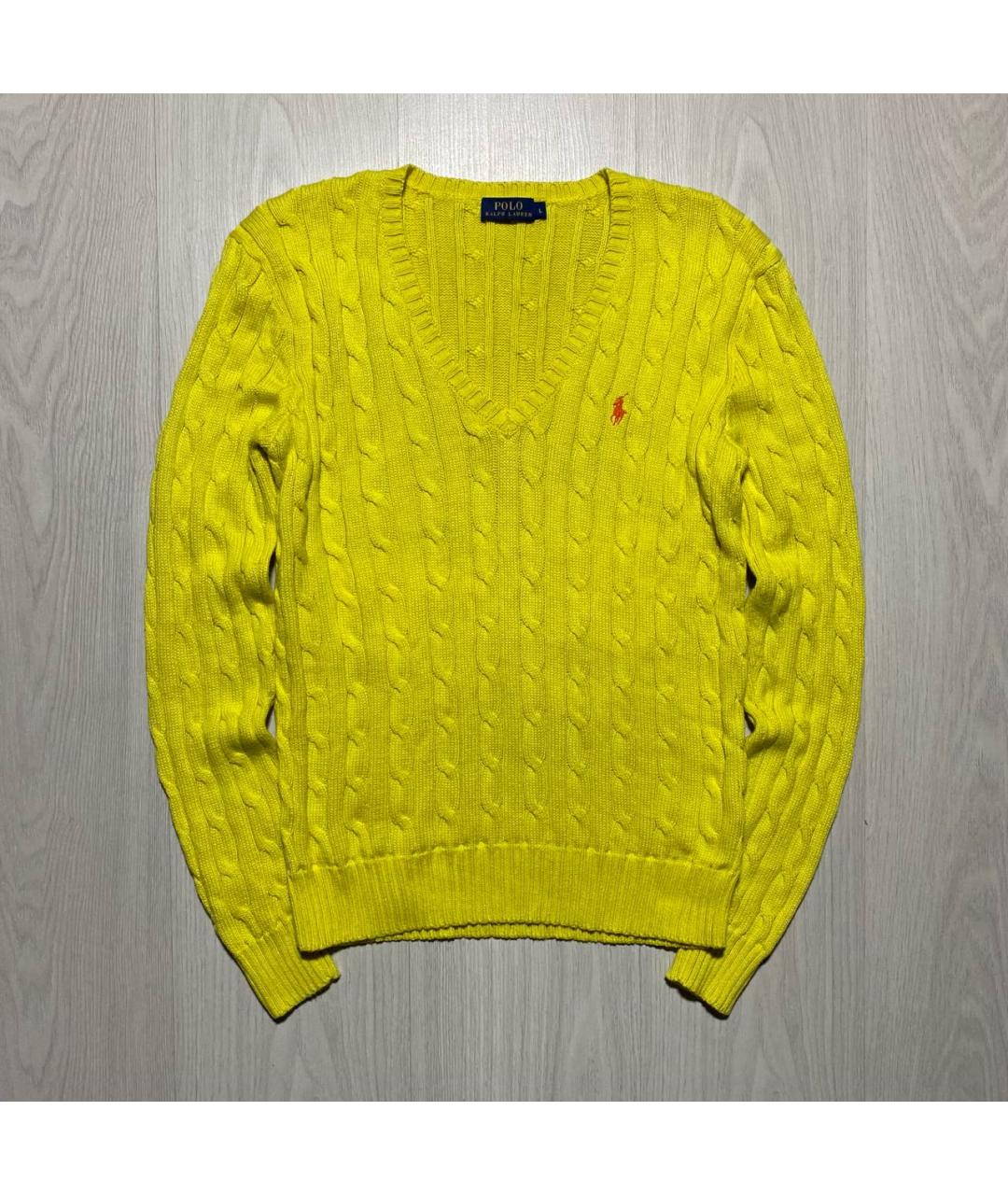 POLO RALPH LAUREN Желтый хлопковый джемпер / свитер, фото 9