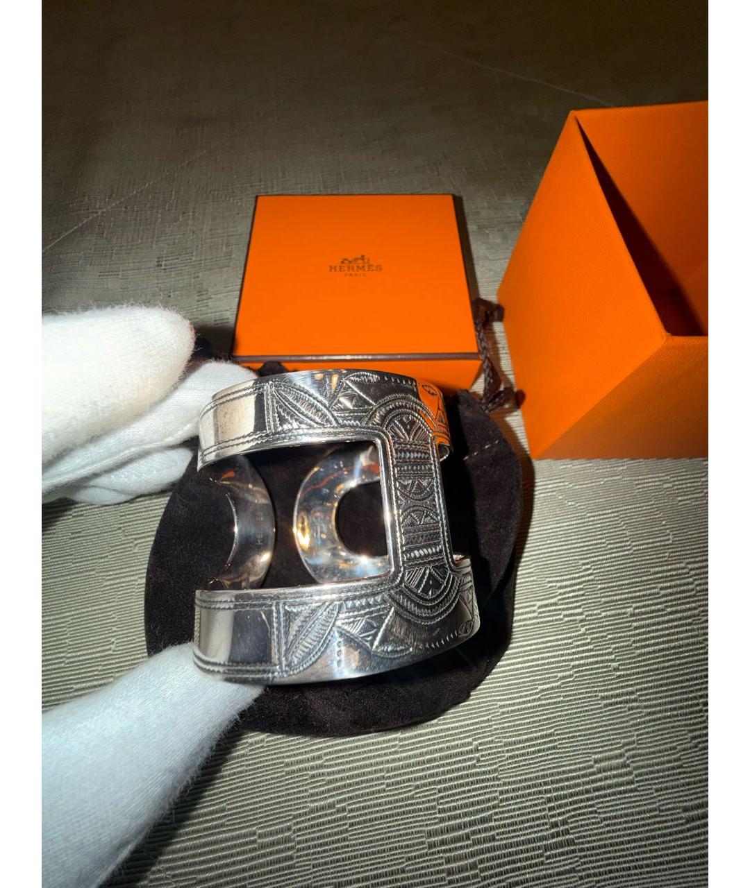 HERMES Серебрянный серебряный браслет, фото 3