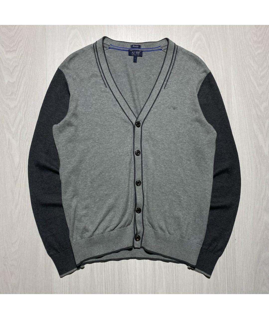 ARMANI JEANS Серый хлопковый кардиган, фото 9