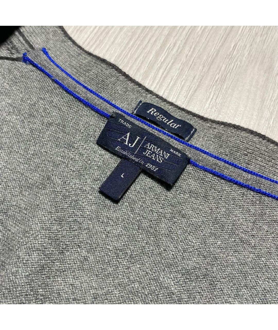ARMANI JEANS Серый хлопковый кардиган, фото 4