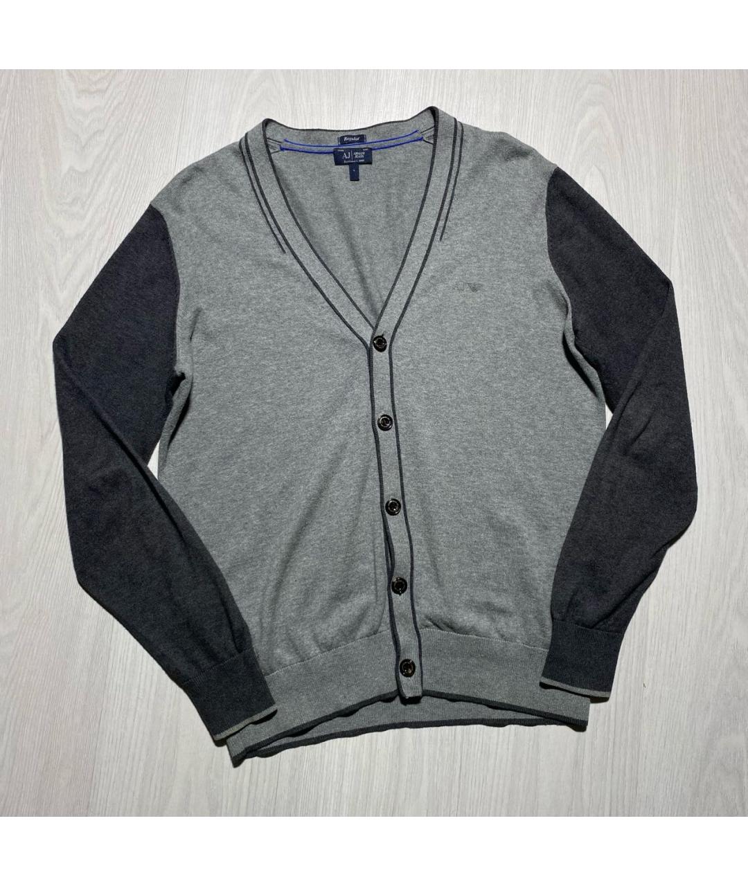 ARMANI JEANS Серый хлопковый кардиган, фото 5