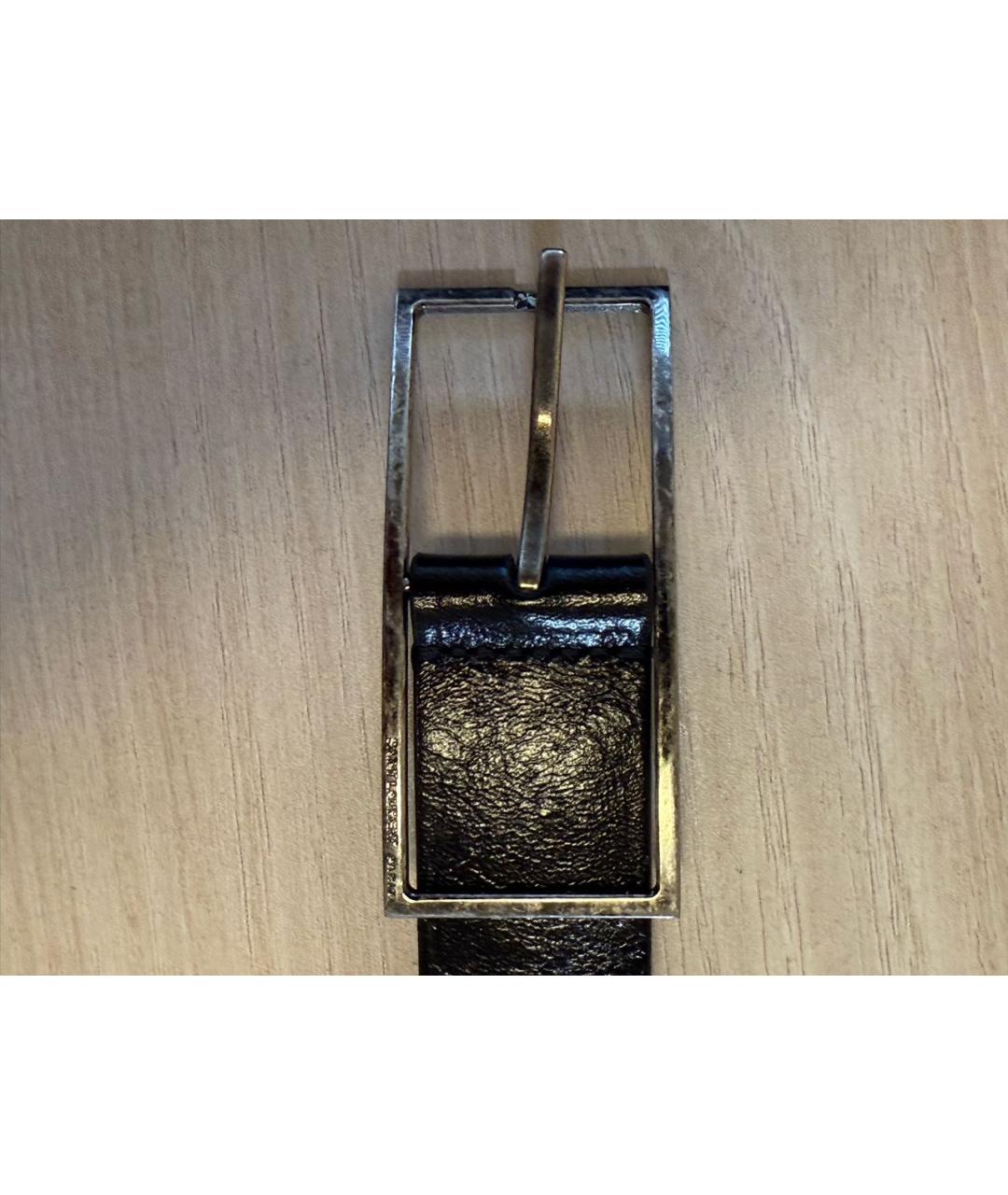 SAINT LAURENT Черный кожаный ремень, фото 2