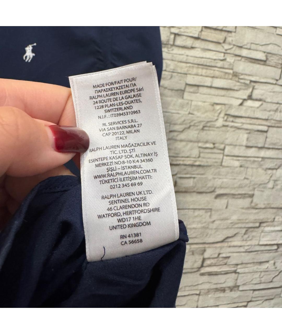 POLO RALPH LAUREN Темно-синяя хлопковая кэжуал рубашка, фото 8