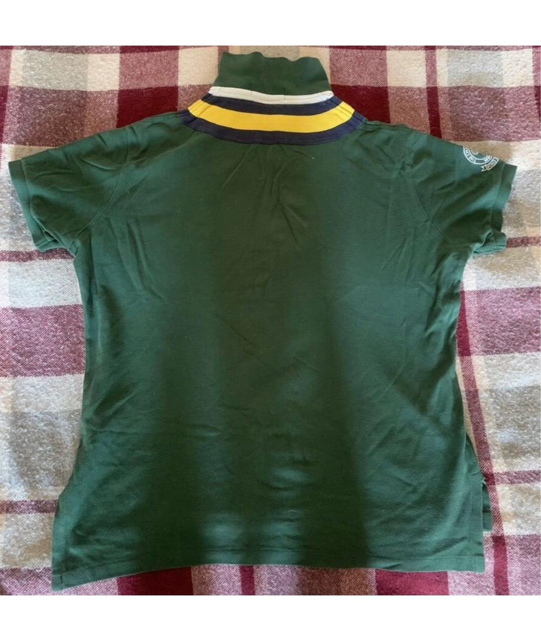 POLO RALPH LAUREN Зеленые хлопковое поло с коротким рукавом, фото 2