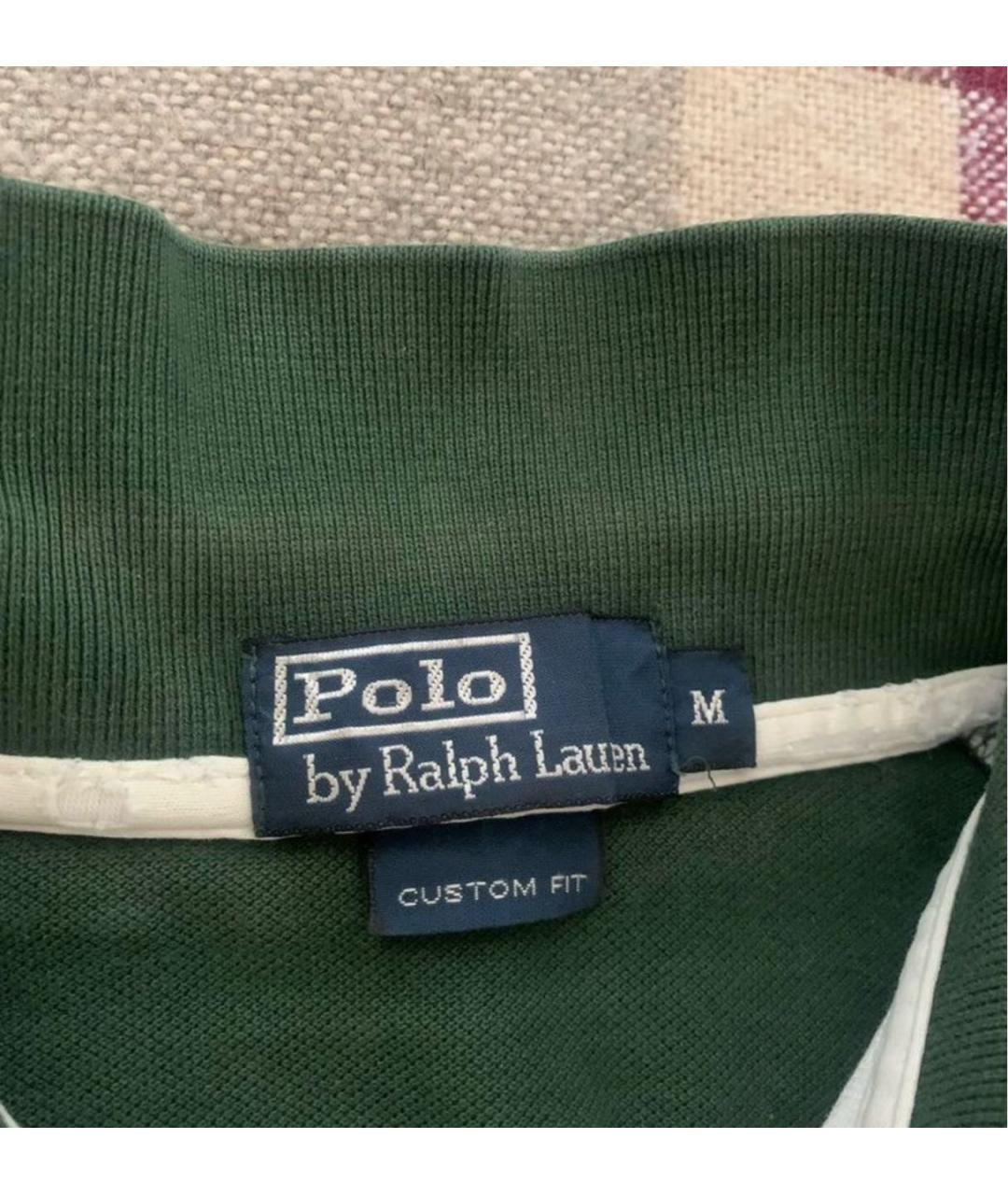 POLO RALPH LAUREN Зеленые хлопковое поло с коротким рукавом, фото 3