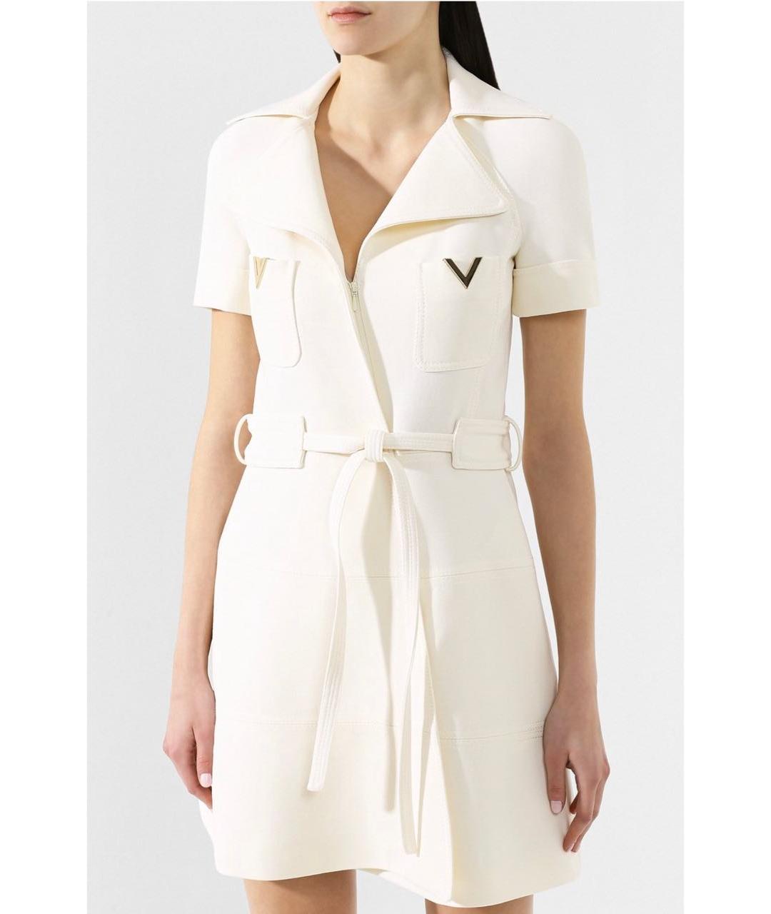 VALENTINO Белое шерстяное повседневное платье, фото 3