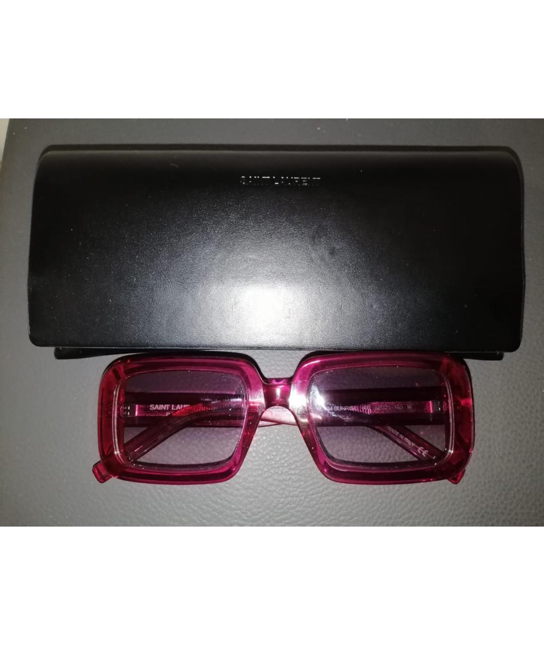 SAINT LAURENT Розовые пластиковые солнцезащитные очки, фото 3