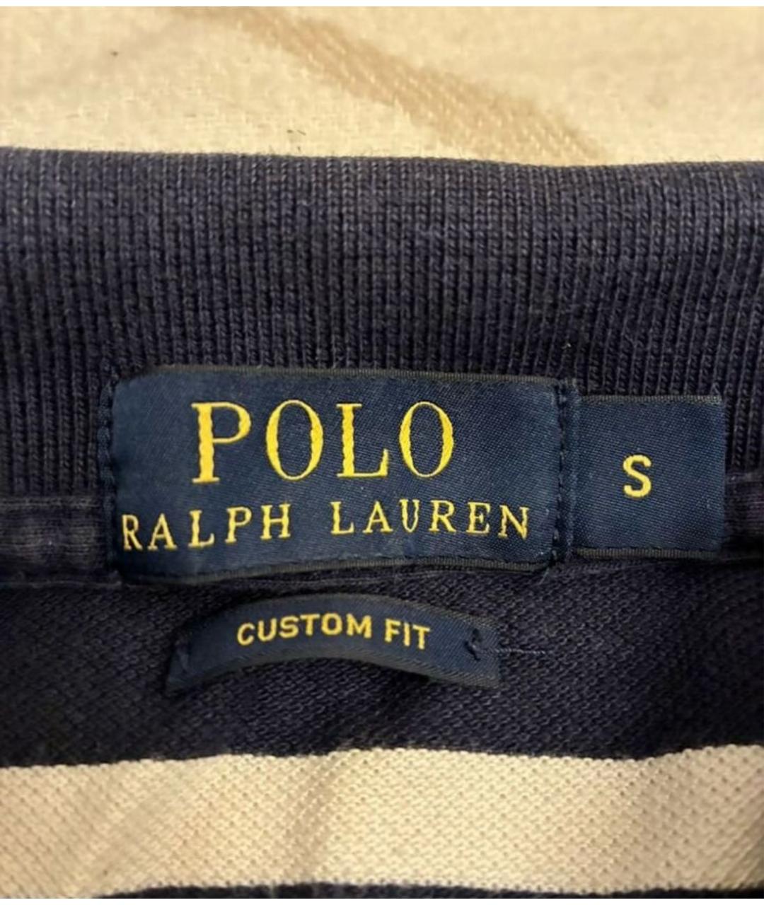 POLO RALPH LAUREN Темно-синее хлопковое поло с коротким рукавом, фото 3