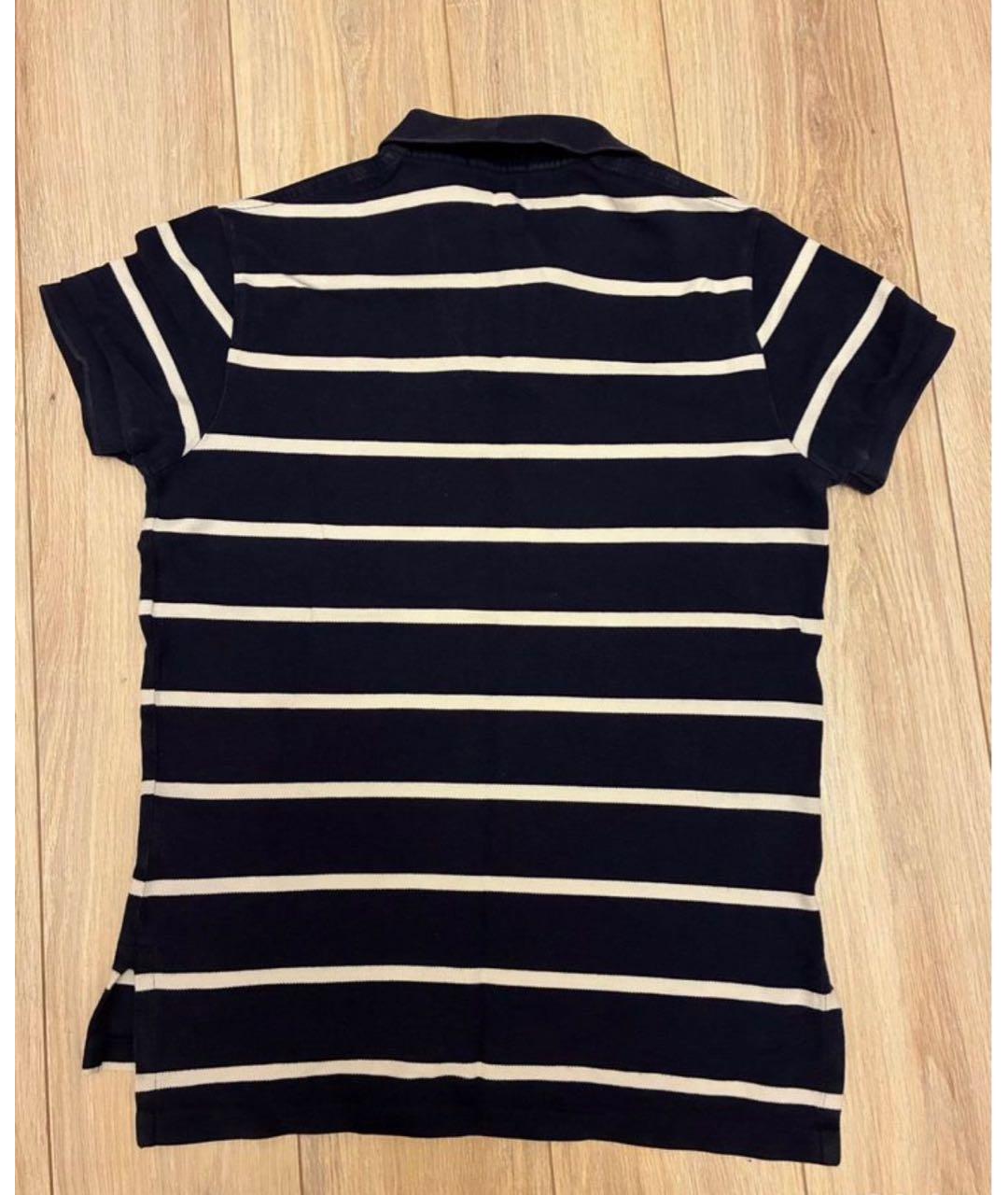 POLO RALPH LAUREN Темно-синее хлопковое поло с коротким рукавом, фото 2