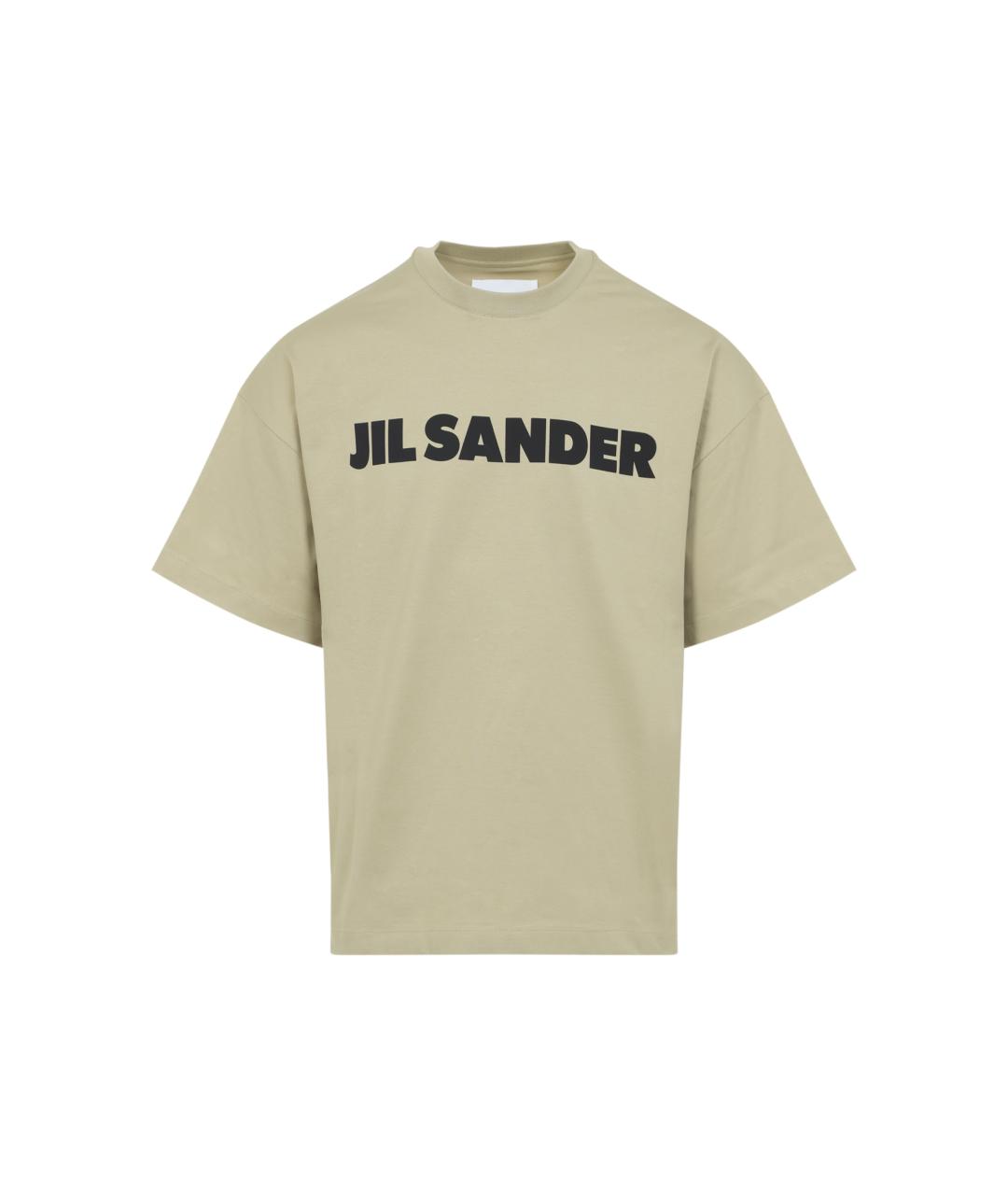 JIL SANDER Хаки хлопковая футболка, фото 1