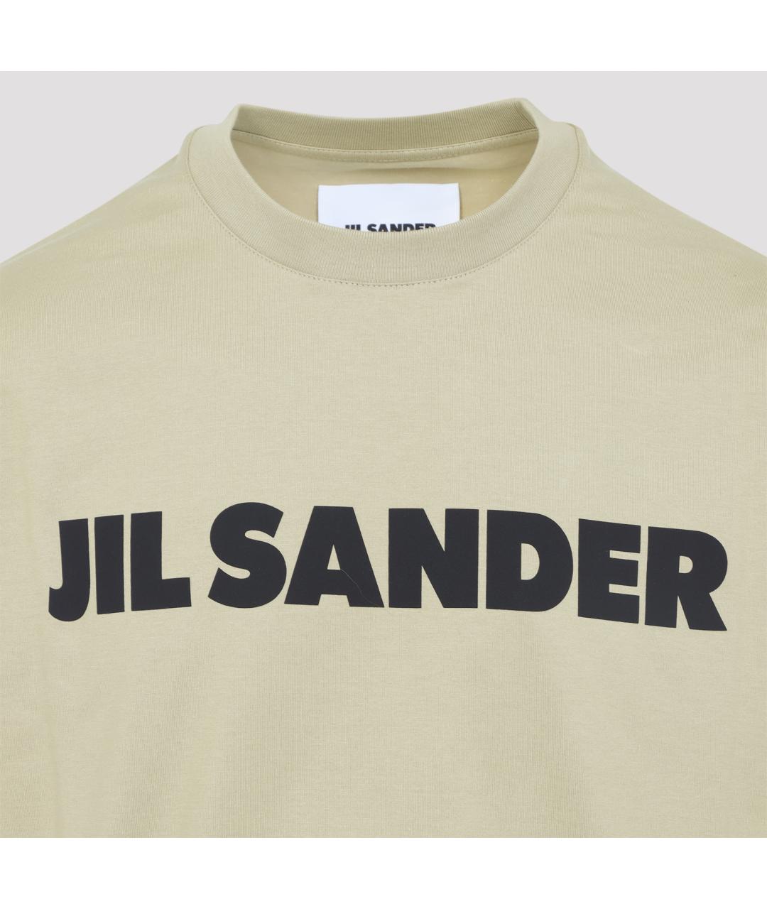 JIL SANDER Хаки хлопковая футболка, фото 3
