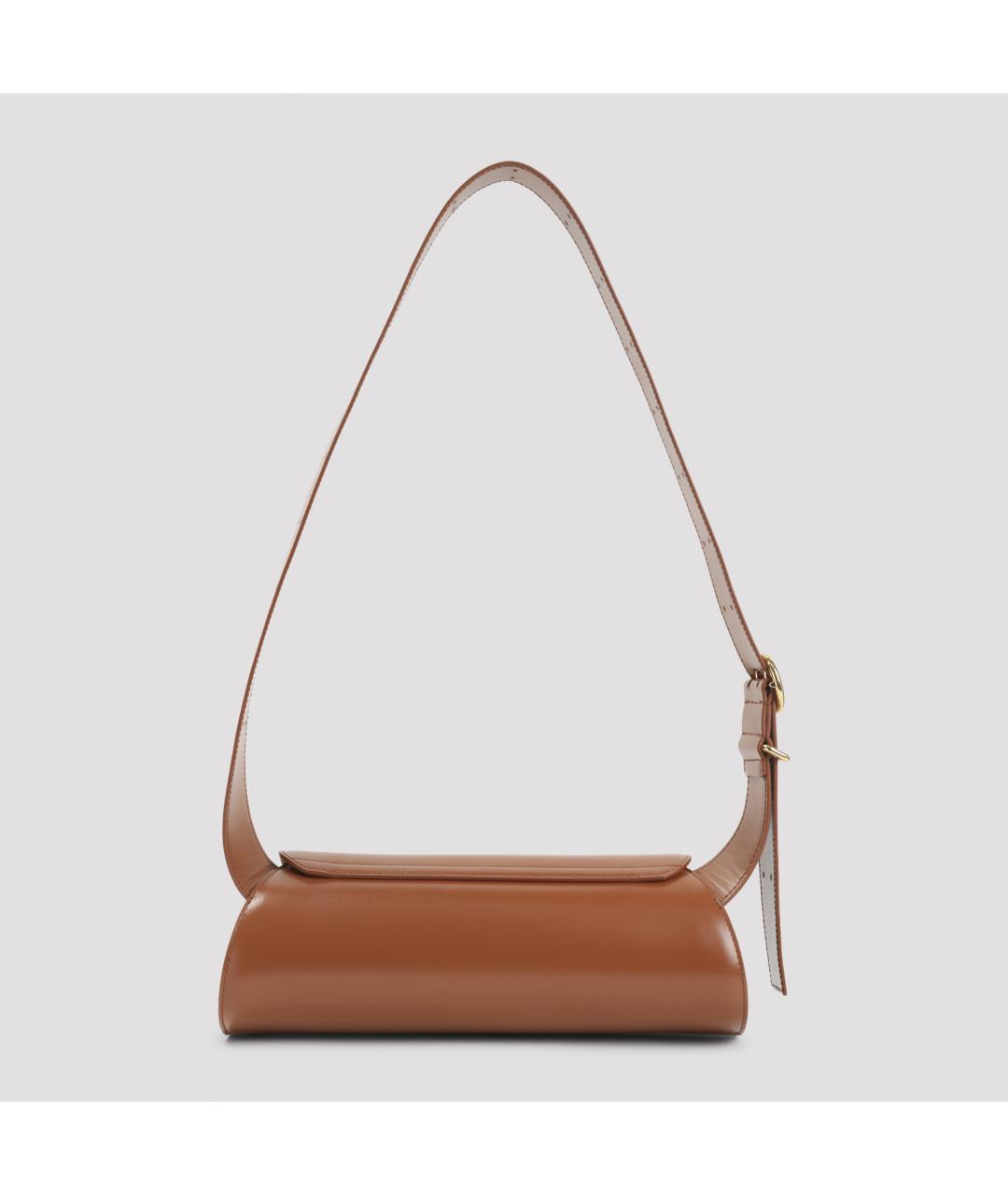 JIL SANDER Коричневая кожаная сумка через плечо, фото 2